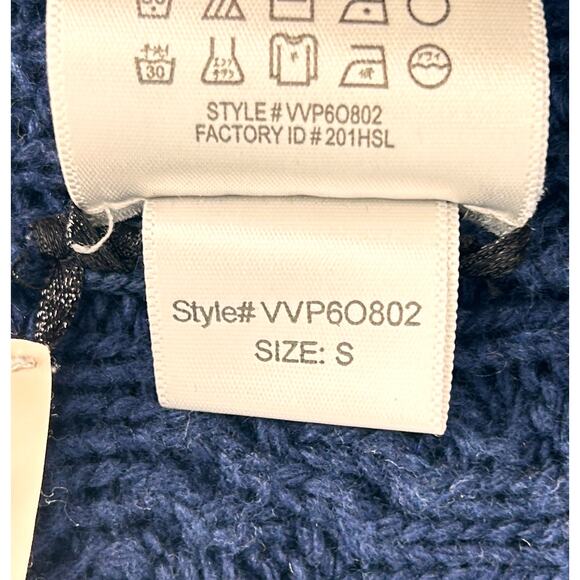 Vintage Y2K BCBG Cable Knit Sweater Dress Womens Euro Turtleneck Navy Blue Small - Picture 10 of 10